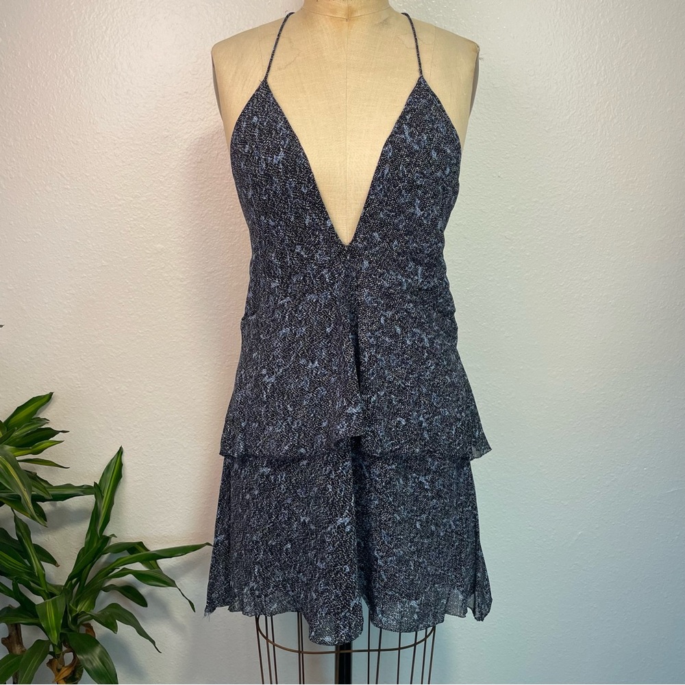 💙 Flowy Open and Low Back Mini Dress with Bouncy Ruffles from Zara in Size XL💙